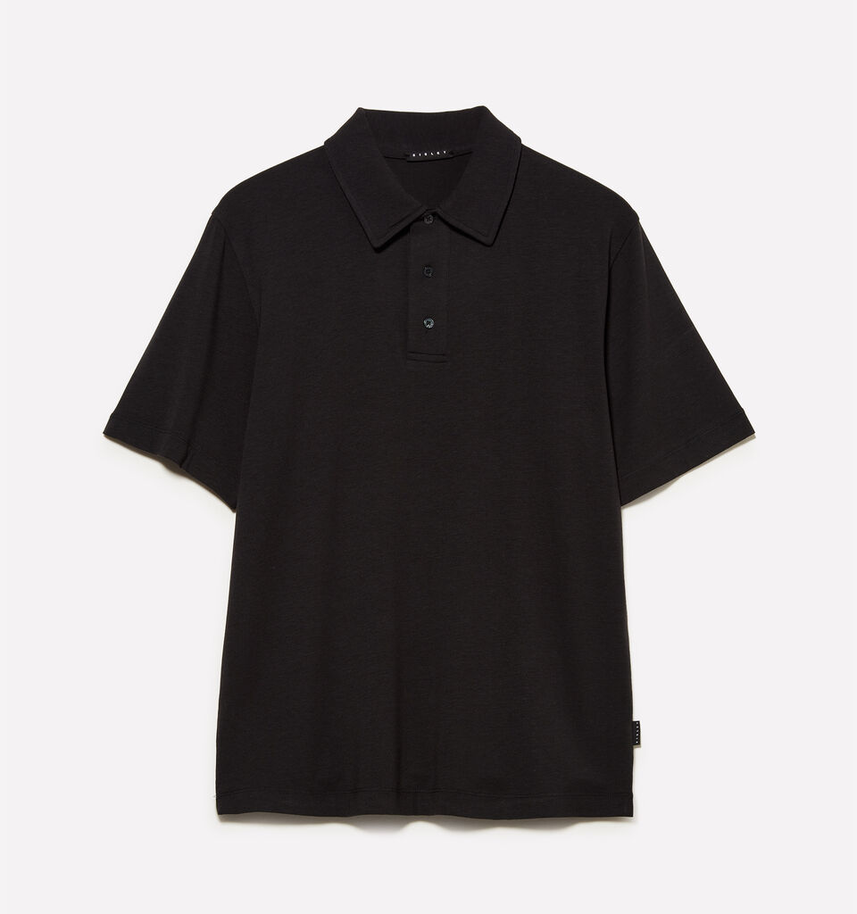 Black slim fit polo - men's polos - Black | Sisley image number 5